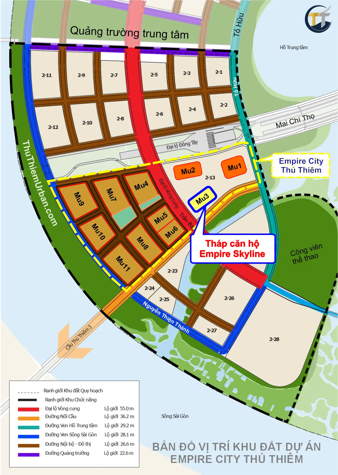vị trí khu đất MU3 - empire skyline Thủ Thiêm new