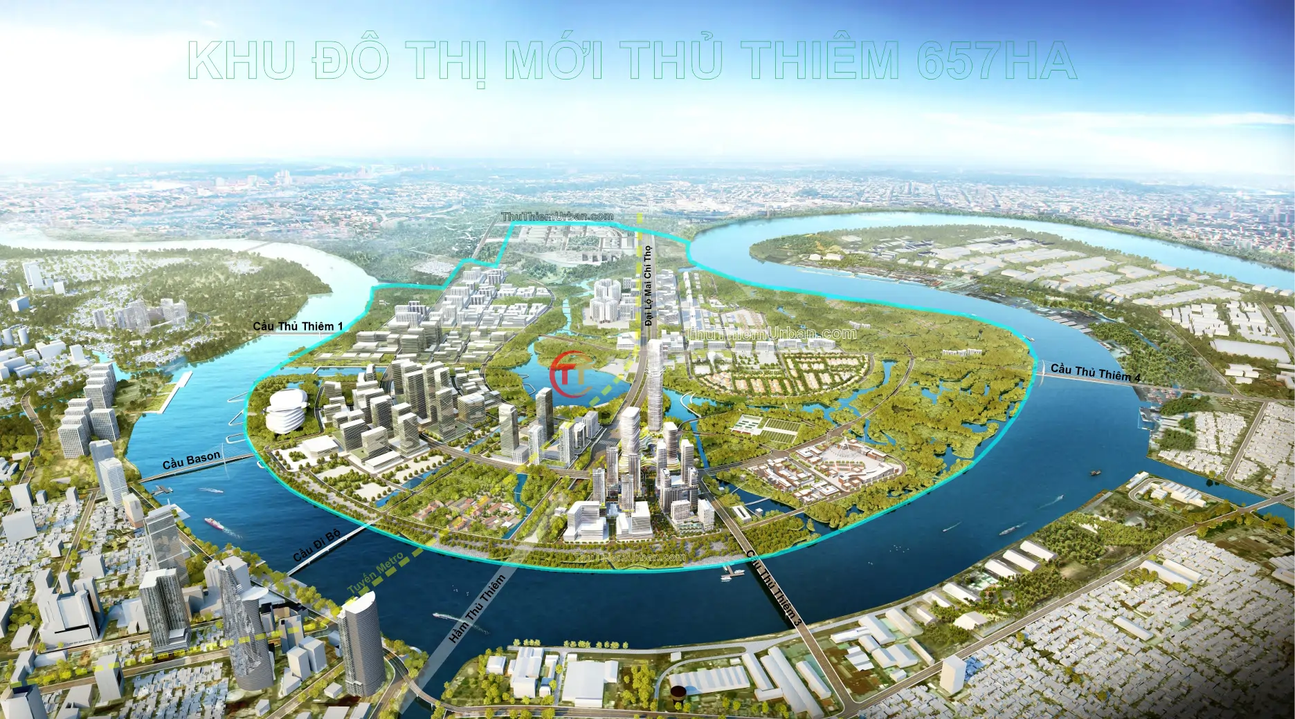 phối cảnh tổng thể Thủ Thiêm