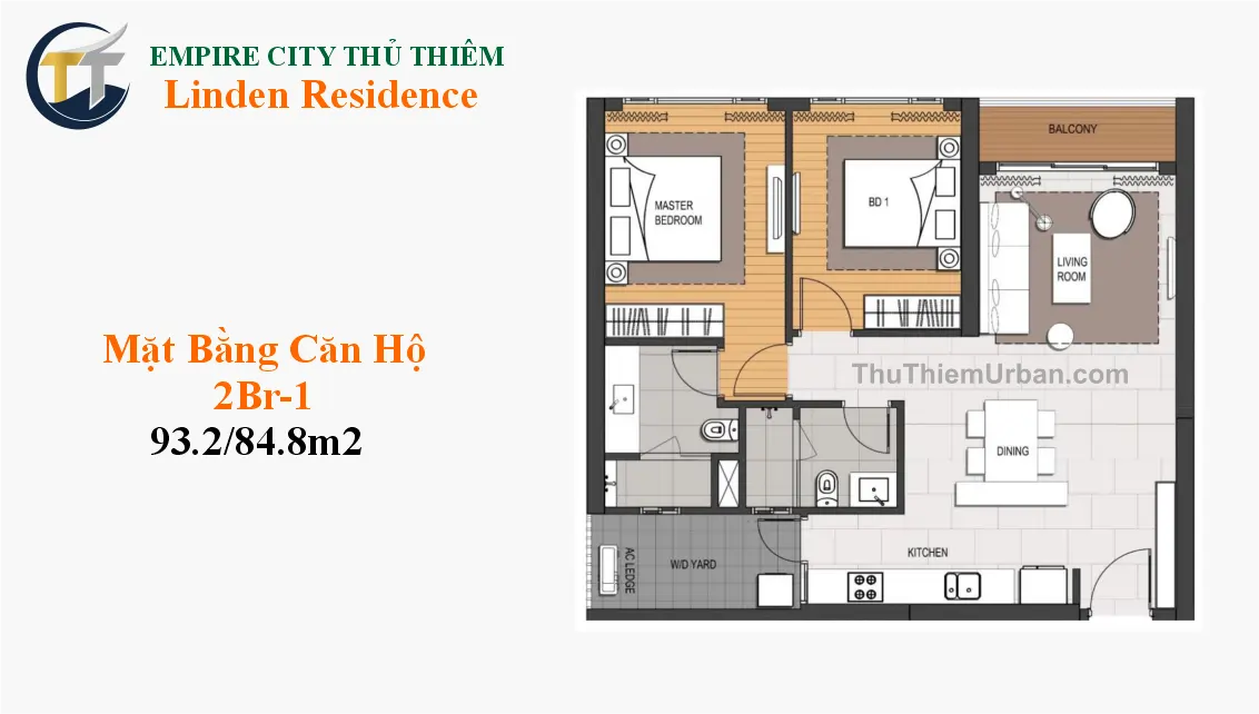 Linden Residences - EP Mu4 47 căn hộ linden residence - empire city thủ thiêm 2 phòng ngủ mẫu 1 new