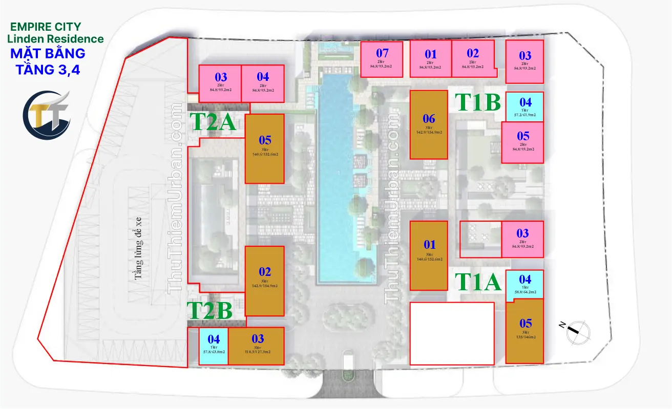 Linden Residences - EP Mu4 41 mặt bằng (layout) dự án căn hộ linden residence - MU4 Empire City Thủ Thiêm - Tầng 3,4 quận 2 new
