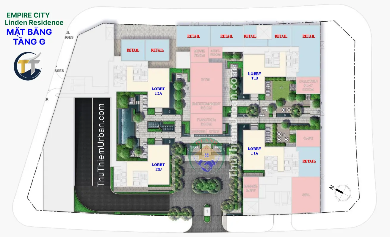 Linden Residences - EP Mu4 39 mặt bằng (layout) dự án căn hộ linden residence - MU4 Empire City Thủ Thiêm - Tầng 1 (G-trệt) new